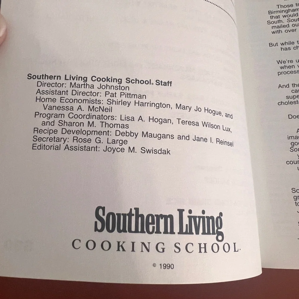 Southern Living Cooking School vintage 1990